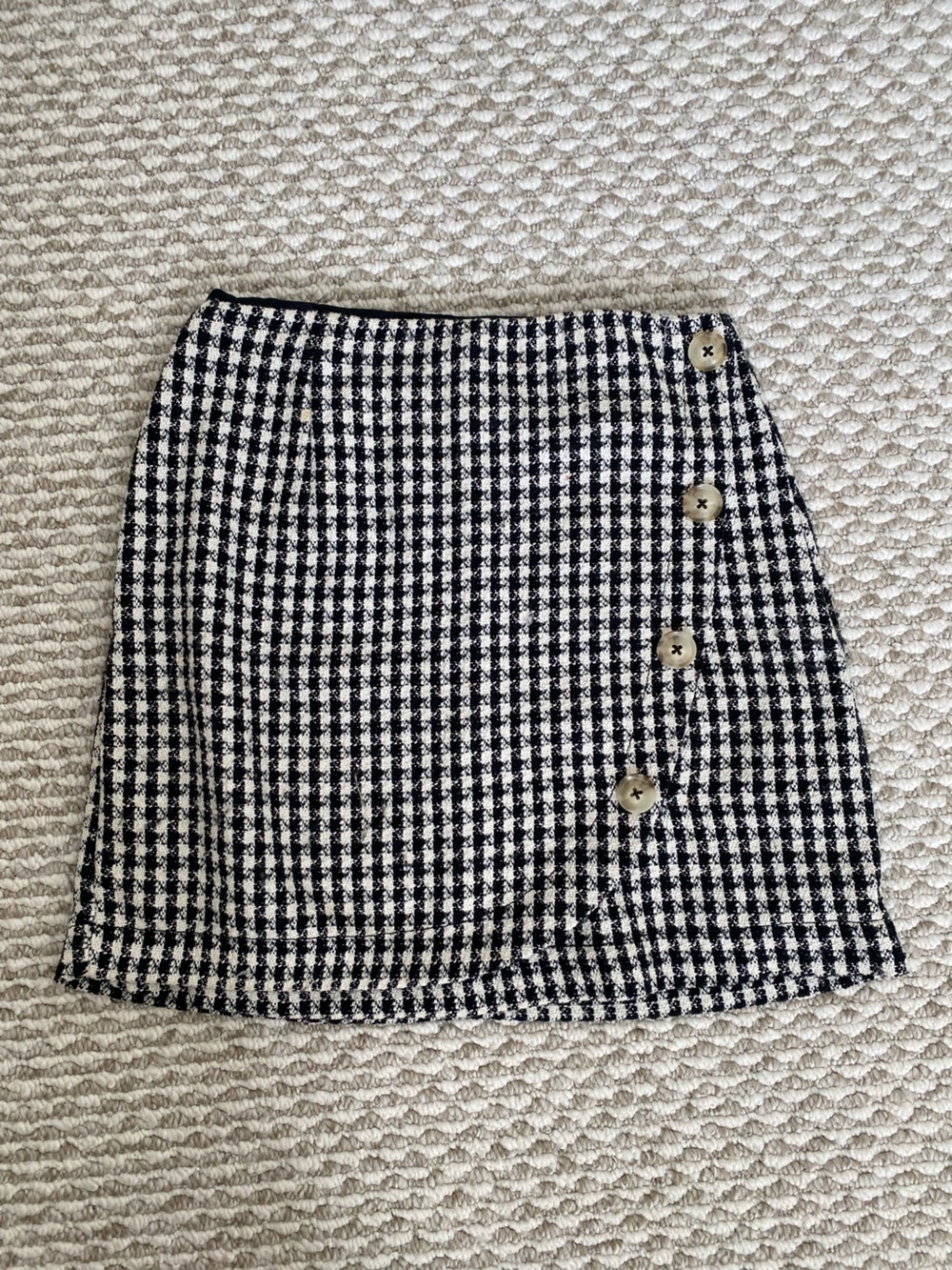 Maeve Houndstooth Checkered Mini Skirt